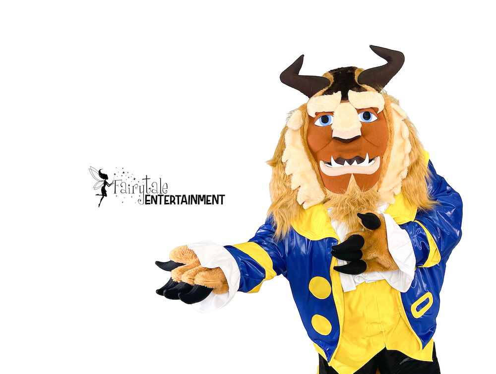 beauty and the beast princess party characters for kids, hire beast from beauty and the beast, rent belle and beast party characters