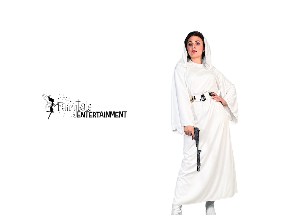 Hire Star Wars Princess Leia look alike character, Rent star wars princess leia for kids birthday party, star wars party characters for kids