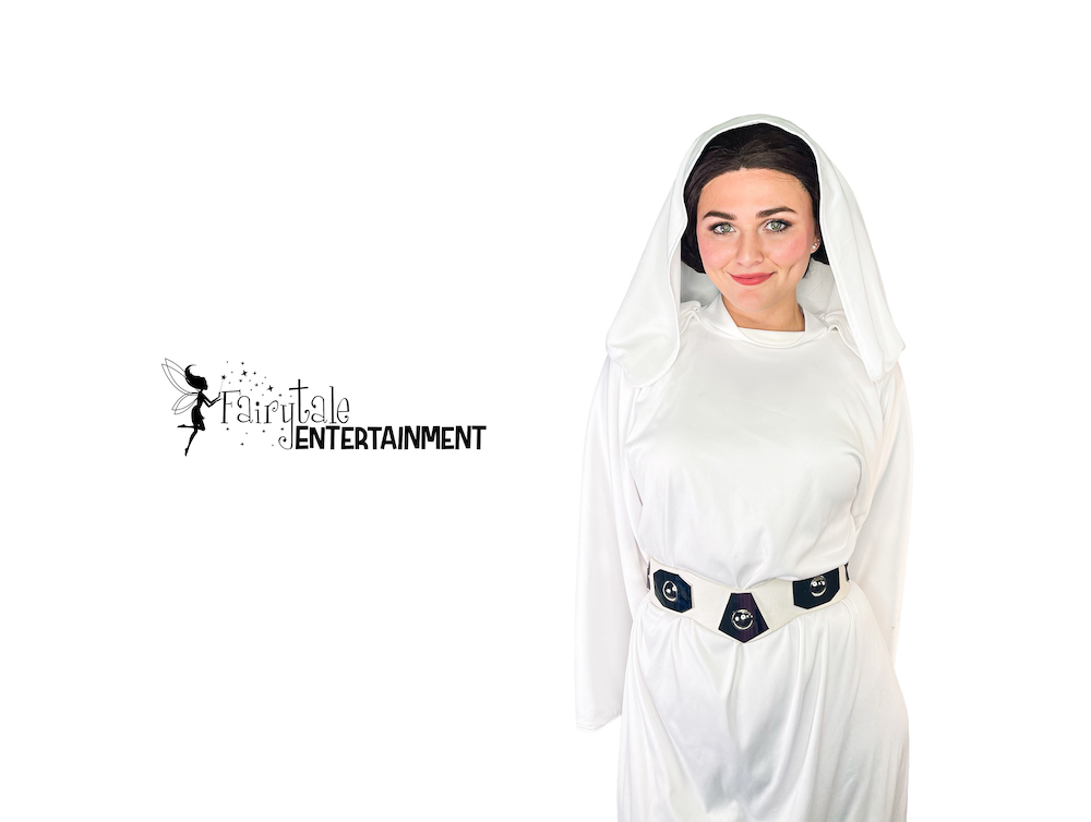 Hire Star Wars Princess Leia look alike character, Rent star wars princess leia for kids birthday party, star wars party characters for kids