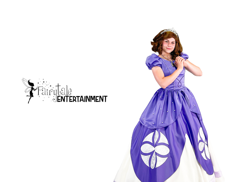 Rent sofia the first for kids birthday party, hire disney sofia the first princess party character, sofia the first princess performer

