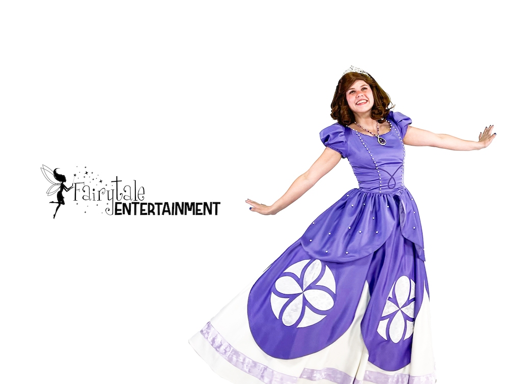 Rent sofia the first for kids birthday party, hire disney sofia the first princess party character, sofia the first princess performer
