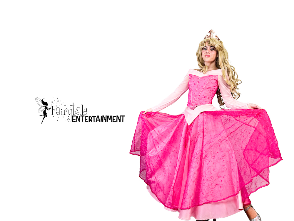 hire sleeping beauty princess party character for girls birthday party