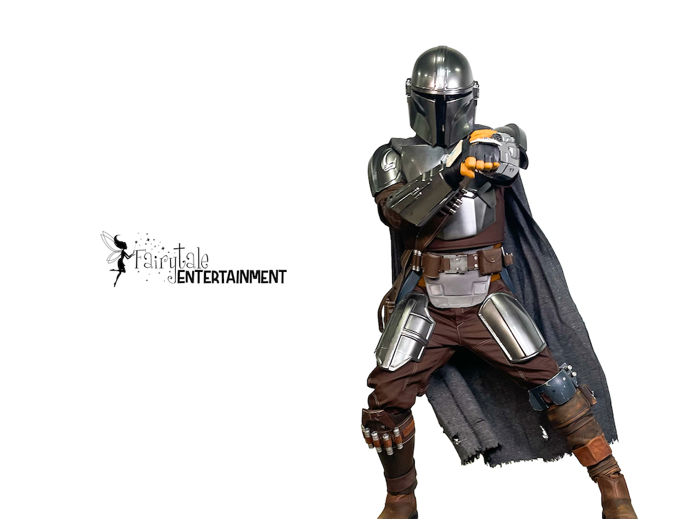 Hire the Mandalorian party character for birthday parties and special events in Detroit and Chicago