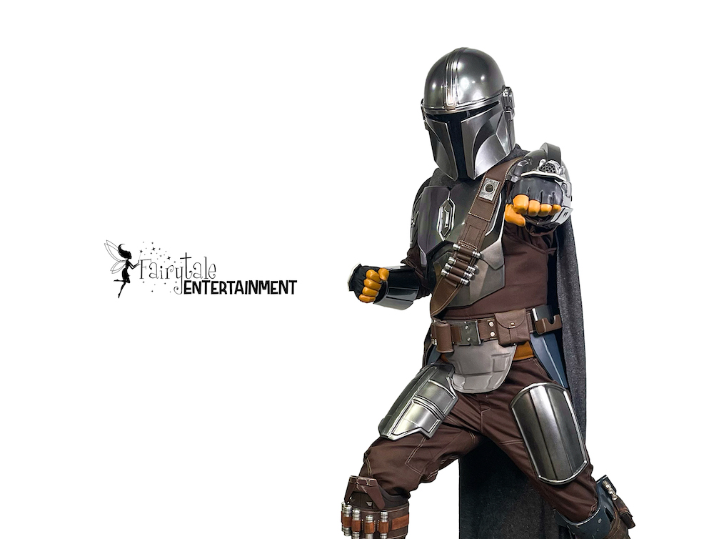 Hire the Mandalorian party character for birthday parties and special events in Detroit and Chicago