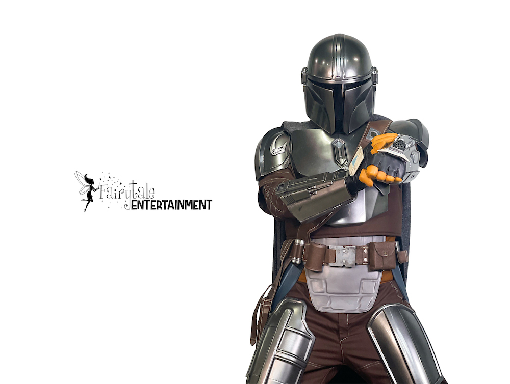 Hire the Mandalorian party character for birthday parties and special events in Detroit and Chicago