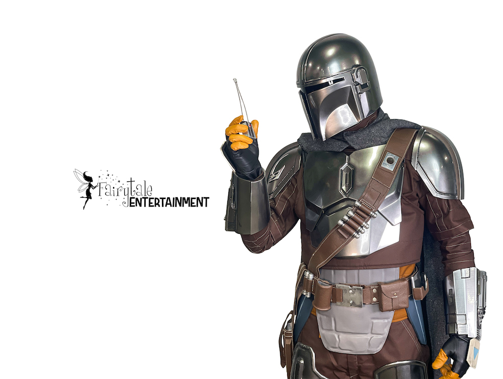 Hire the Mandalorian party character for birthday parties and special events in Detroit and Chicago