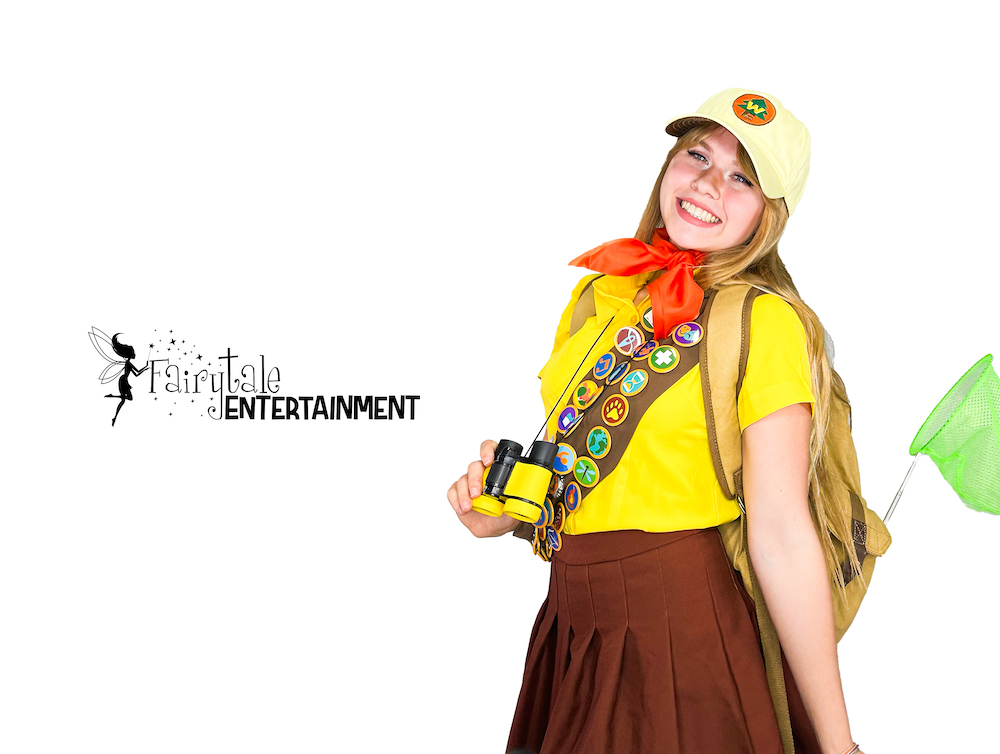 hire a wilderness explorer party character for kids birthday party up theme